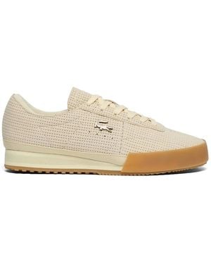 Lacoste Baskets Aura En Cuir À Design Perforé - White