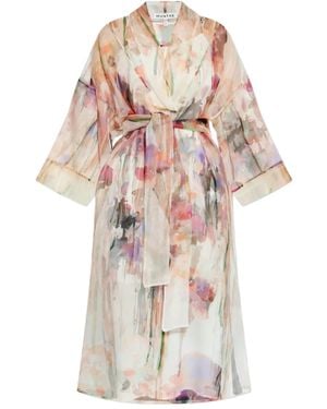 Munthe Floral-Print Sheer Coat - White