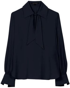 Luisa Cerano Tie-Neck Blouse - Blue