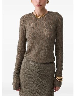 Liu Jo Stretch Lace Top - Brown