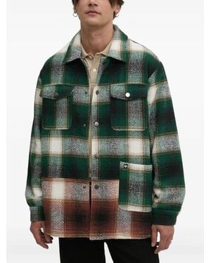 Desigual Giacca-Camicia Tartan - Verde