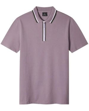 Paul Smith Zip Detail Polo Shirt - Purple
