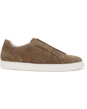 Doucal's Slip-On Suede Trainers - Brown