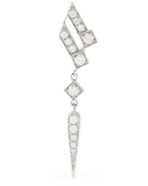 Statement Paris Stairway Wings Diamond Earring - White