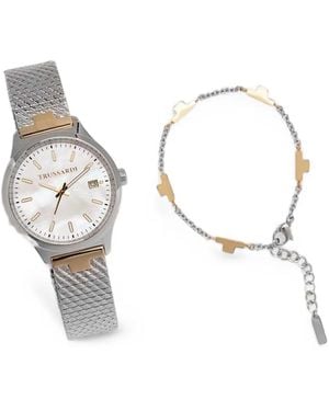 Trussardi City Life 35Mm Watch Set - White