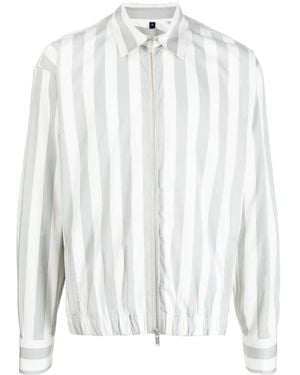 Lardini Striped Zip-up Jacket - White