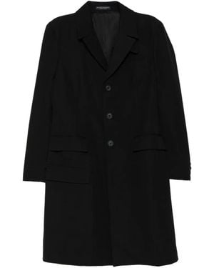 Yohji Yamamoto Single-Breasted Notched-Lapel Coat - Black