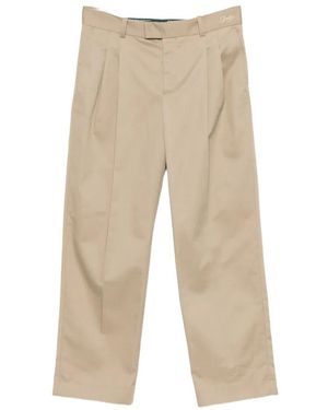 Drole de Monsieur Pleated Straight-Leg Trousers - Natural