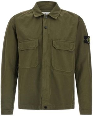 Stone Island Snap-button-fastening overshirt - Grün