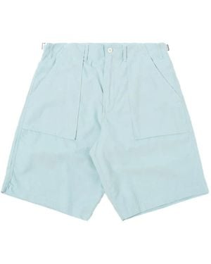 Universal Works Fatigue Patch-Pocket Shorts - Blue