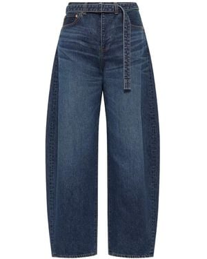 Sacai Vaqueros Con Cinturón - Azul