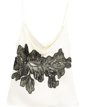 Patrizia Pepe Lace-Detail Sleeveless Top - White
