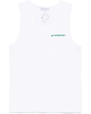 JW Anderson Trägershirt Mit Logo-Stickerei - Weiß