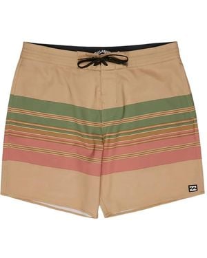 Billabong Spinner Horizontal-Stripe Drawstring Swim Shorts - Natural