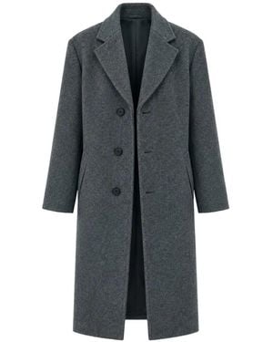 Low Classic Single-Breasted Wool Coat - Grey