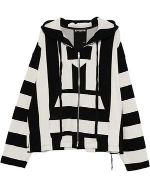 MASTERMIND WORLD Striped Zip-Up Hoodie - Black