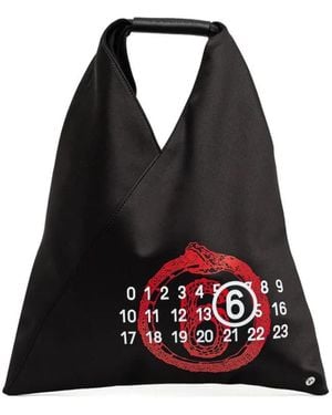 MM6 by Maison Martin Margiela Year Of The Snake Japanese Small Tote Bag - Black