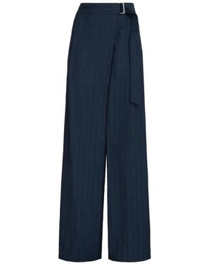 Brunello Cucinelli Sequin-Embellished Tailored Trousers - Blue