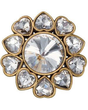 Kurt Geiger Heart-Crystal Ring - Metallic