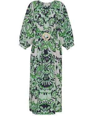 Cara Cara Floral-Print Midi Dress - Green