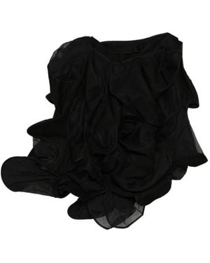 Yohji Yamamoto Asymmetric Ruffled Midi Skirt - Black