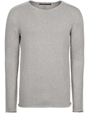 Hannes Roether Rolled-Edge Fine-Knit Jumper - Grey