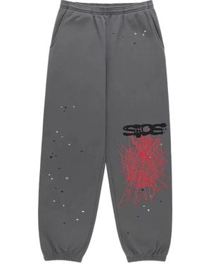 Sp5der Splat Punk Track Trousers - Grey