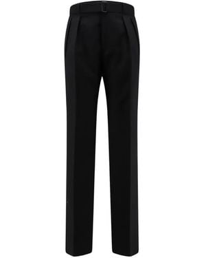Tagliatore Belted Double-Pleated Tailored Pants - Black