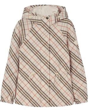 Burberry Reversible Check Hooded Jacket - Natural