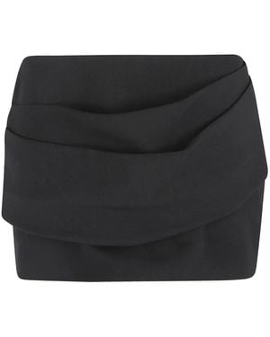Alex Perry Draped Mini Skirt - Black