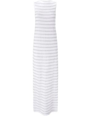 Missoni Robe Longue Rayée À Design Sans Manches - White