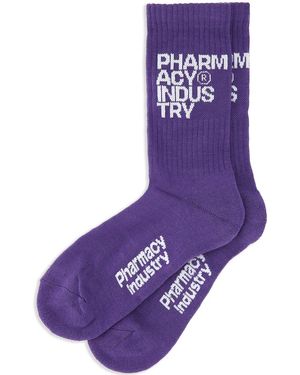 Pharmacy Industry Logo-Intarsia Socks - Purple