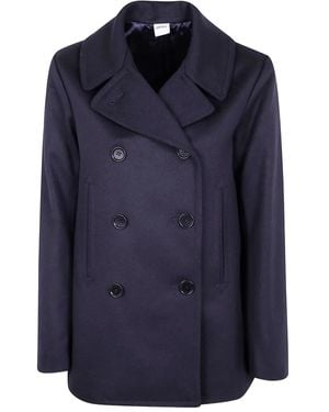 Aspesi Double-Breasted Wool Coat - Blue