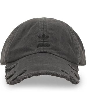adidas X Avavav Slashed Double Brim Distressed Baseball Cap - Gray