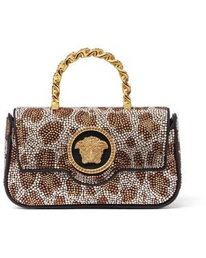 Versace La Medusa Mini-Tas Met Luipaardprint - Bruin