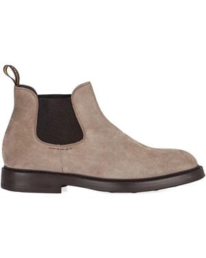 Doucal's Side-Elastic Suede Chelsea Boots - Brown