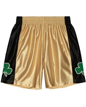 Mitchell & Ness Shamrock-Detail Swingman Shorts - Natural