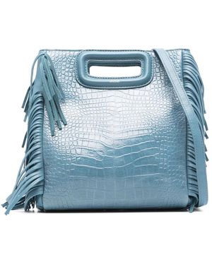 Maje M Crocodile-Embossed Tote Bag - Blue