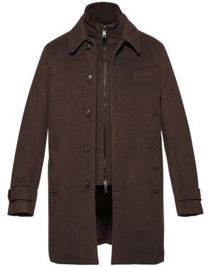 Norwegian Wool Euro Cashmere Coat - Brown