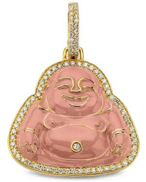 Buddha Mama Happy Buddha Medium Diamond Pendant - Pink