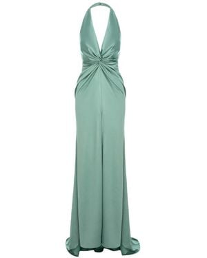 ROSERRY Sienna Twist-Front Halterneck Maxi Dress - Green