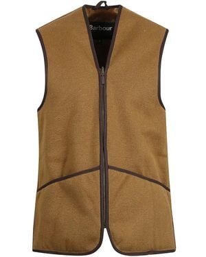 Barbour Faux Fur Zip Vest - Green
