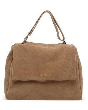 Orciani Sac Cabas Sveva Peach Flowers À Fleurs - Brown
