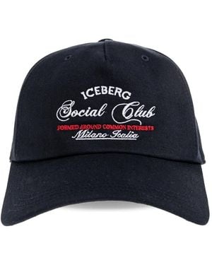 Iceberg Embroidered-Logo Baseball Cap - Blue