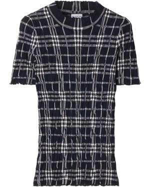 Burberry Checked Knitted Top - Black