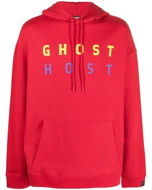 Raf Simons Ghost Host-Print Hoodie - Red