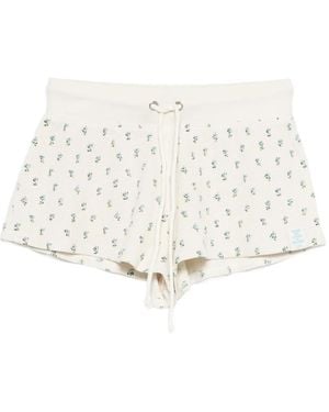 Frankie's Bikinis Noah Thermal Floral-Print Shorts - White
