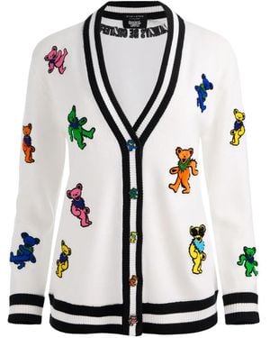 Alice + Olivia Bestickter Bradford Cardigan - Weiß