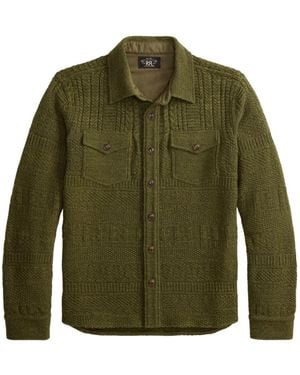 RRL Buttoned Cable-Knit Jumper - Green