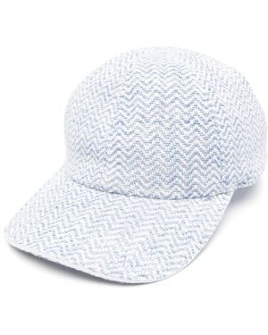 Eleventy Interlock-Weave Baseball Cap - White